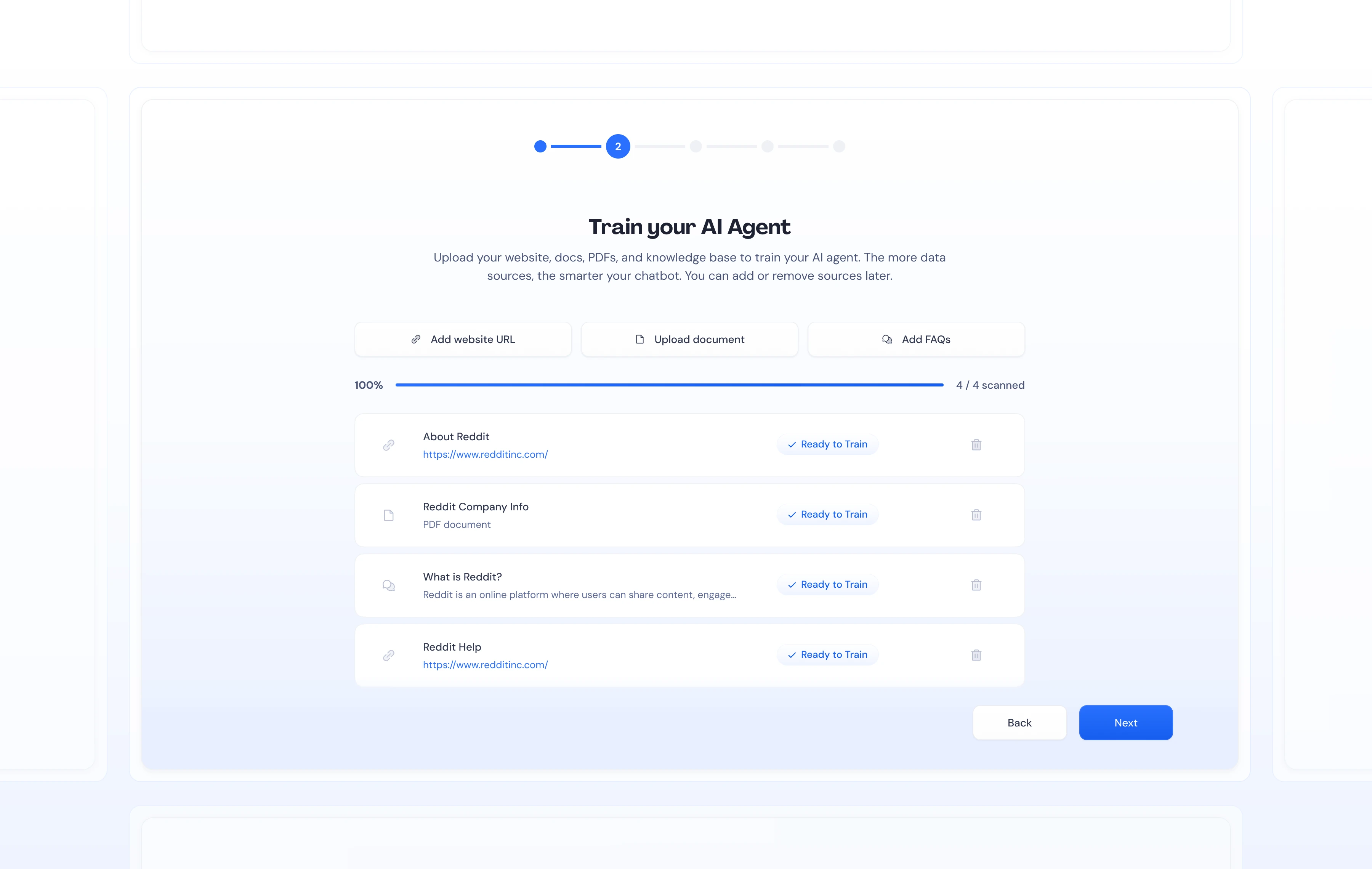 Step 2 — Train your AI Agent